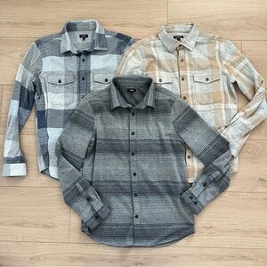 Express Men's Casual Button Down Shirts - Gray, Blue, Tan Size Medium